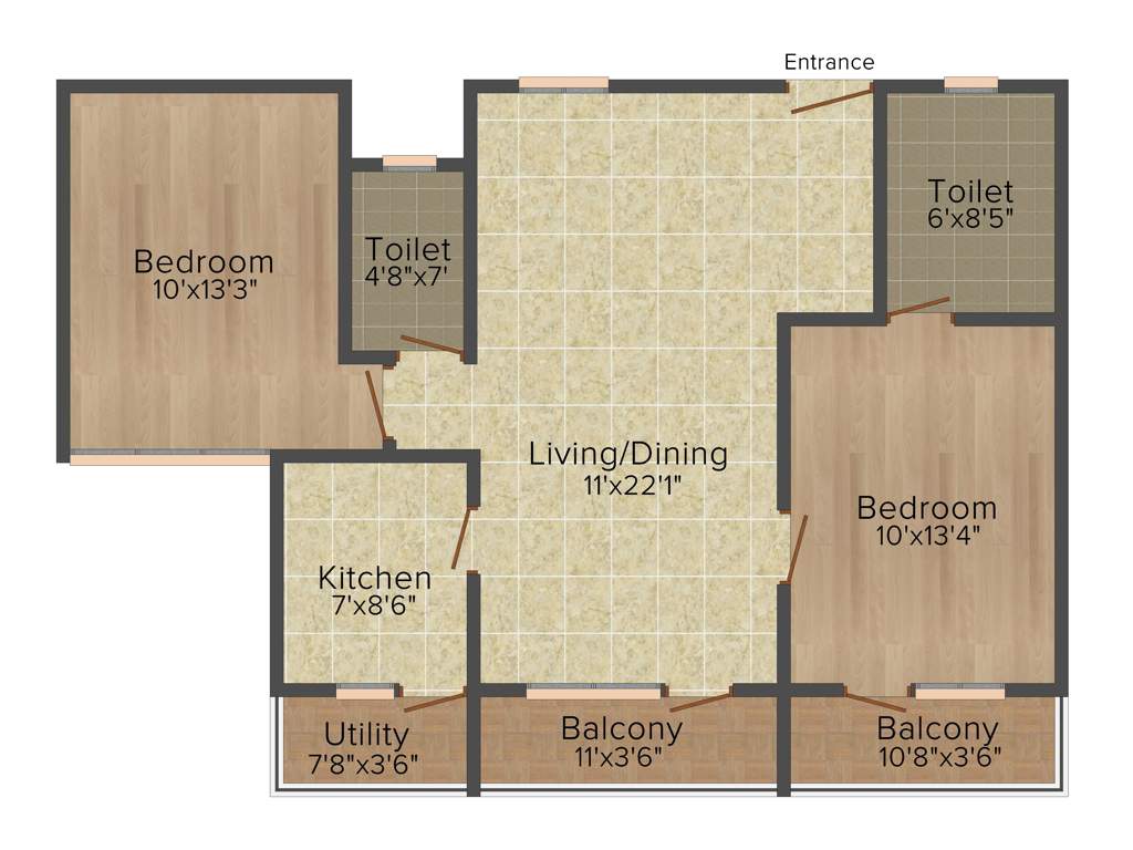 Intact Avenue (2BHK+2T (1,086 sq ft) 1086 sq ft)