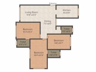 Concrete Builders Sai Srishti 3BHK+3T (1,950 sq ft) Concrete Builders Sai Srishti 3BHK+3T (1,950 sq ft)