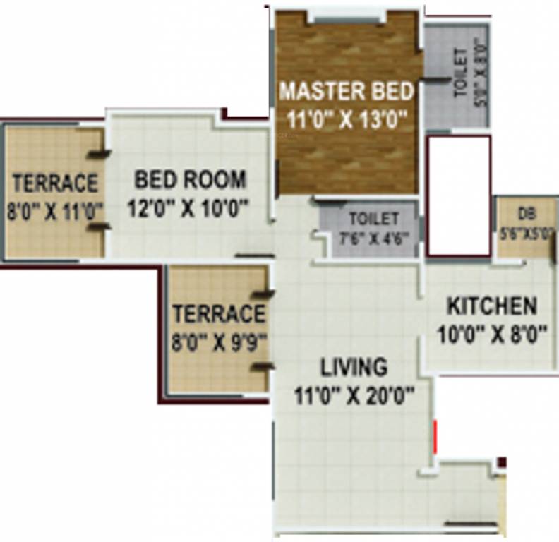 ARV Royale (2BHK+2T (950 sq ft) 950 sq ft)