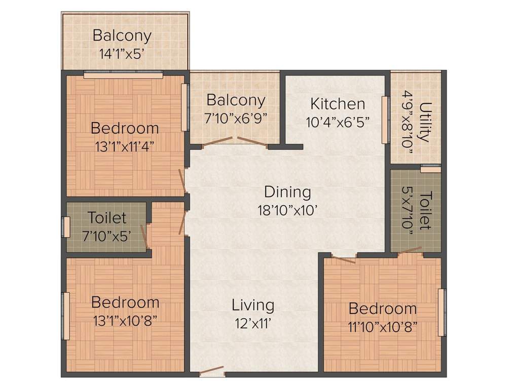 SLV Greens (3BHK+2T (1,440 sq ft) 1440 sq ft)