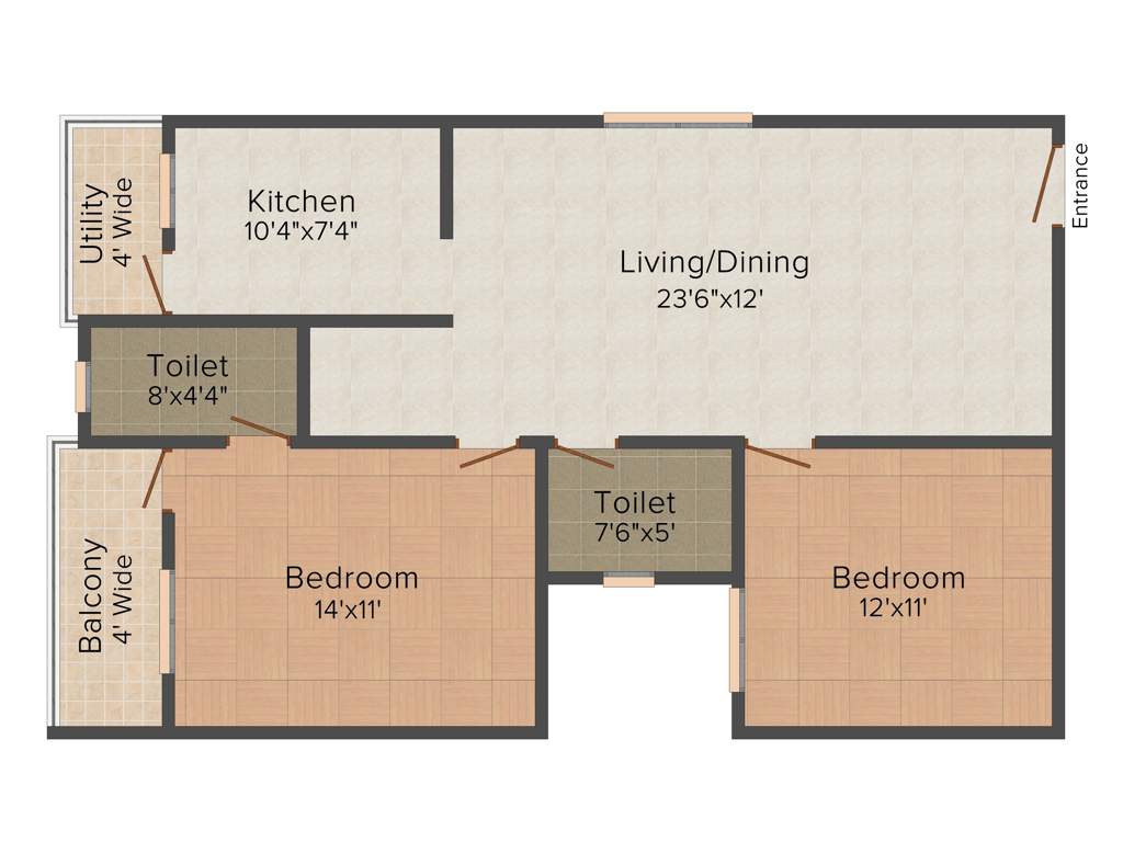 SLV Serenity (2BHK+2T (1,100 sq ft) 1100 sq ft)