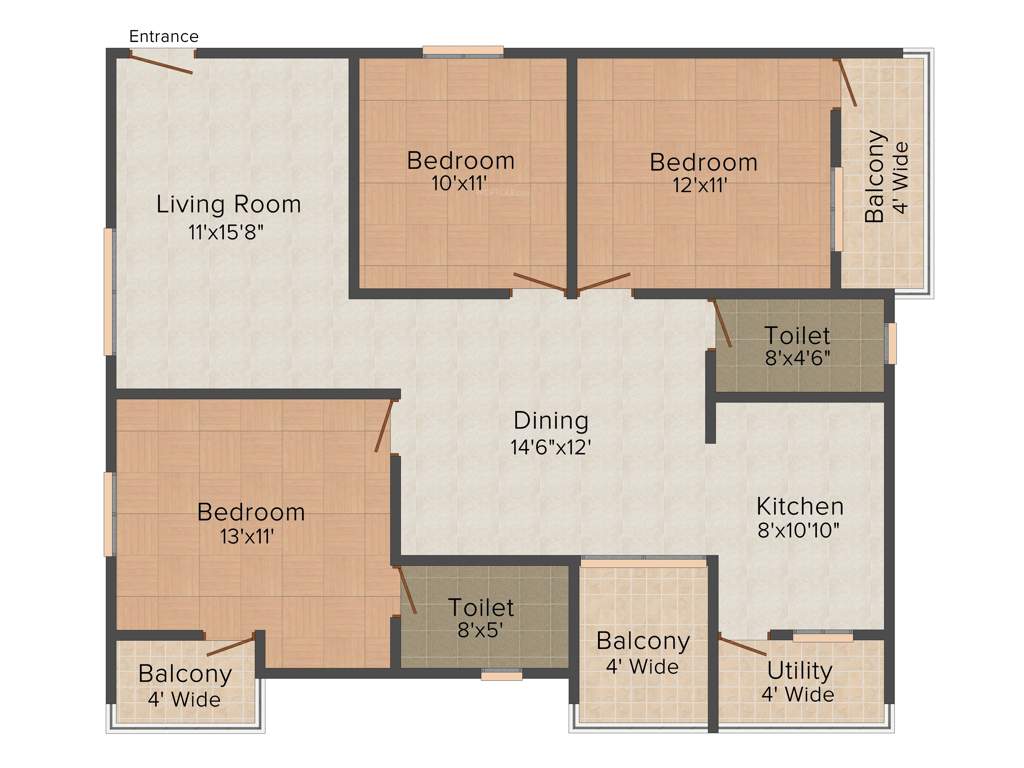 SLV Serenity (3BHK+2T (1,426 sq ft) 1426 sq ft)