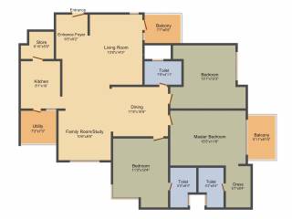 Adani Water Lily (3BHK+3T (2,433 sq ft) + Study Room 2433 sq ft) Adani Water Lily (3BHK+3T (2,433 sq ft) + Study Room 2433 sq ft)