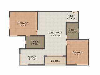 Prestige Falcon City (2BHK+2T (1,204 sq ft) 1204 sq ft) Prestige Falcon City (2BHK+2T (1,204 sq ft) 1204 sq ft)