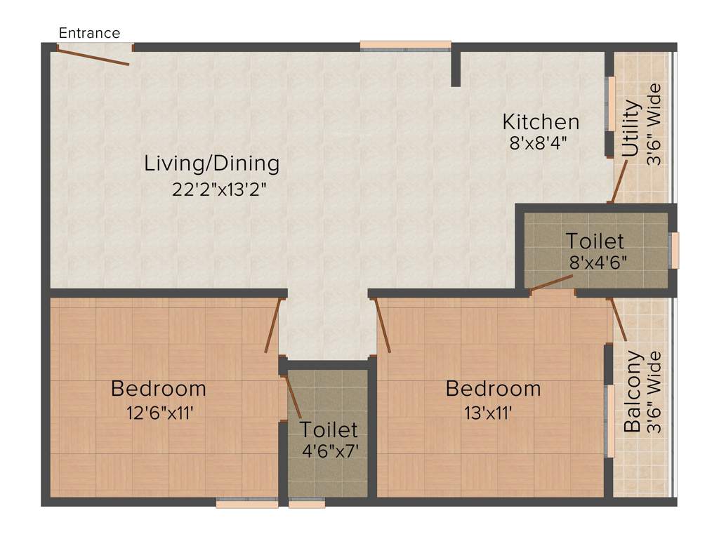 SLV Orchid (2BHK+2T (1,090 sq ft) 1090 sq ft)