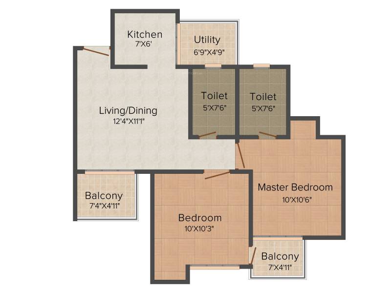 Oasis Grandstand (2BHK+2T (845 sq ft) 845 sq ft) Oasis Grandstand (2BHK+2T (845 sq ft) 845 sq ft)