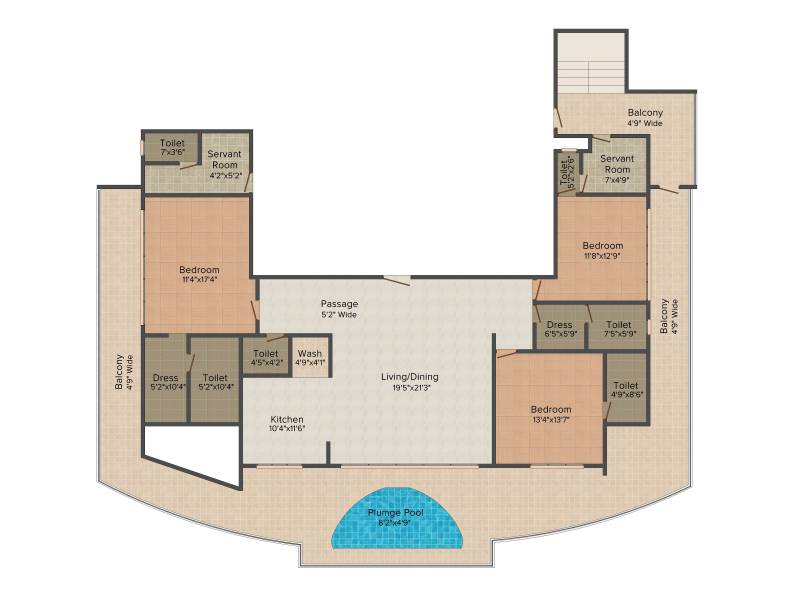 Brys Buzz (3BHK+4T (3,750 sq ft)   Servant Room 3750 sq ft)