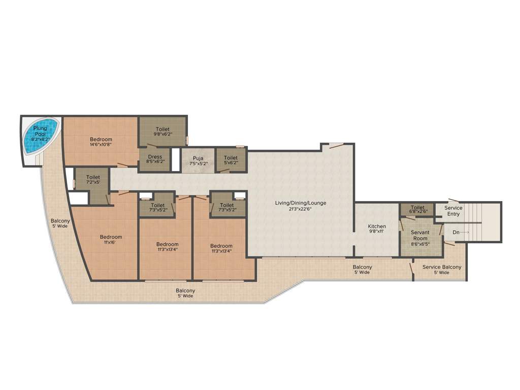 Brys Buzz (4BHK+4T (4,200 sq ft)   Servant Room 4200 sq ft)