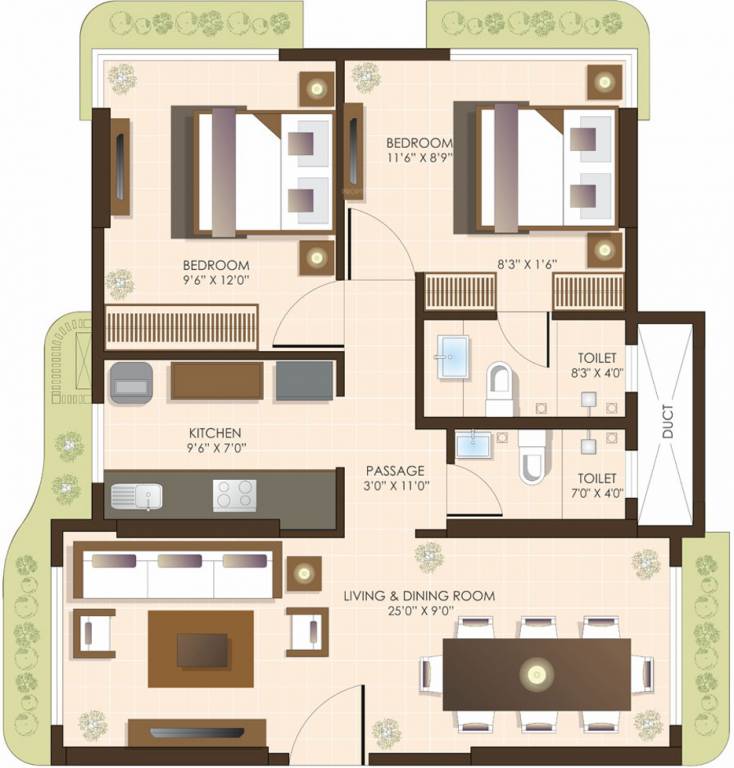 JP Unity Tower (2BHK+2T (1,230 sq ft) 1230 sq ft) JP Unity Tower (2BHK+2T (1,230 sq ft) 1230 sq ft)