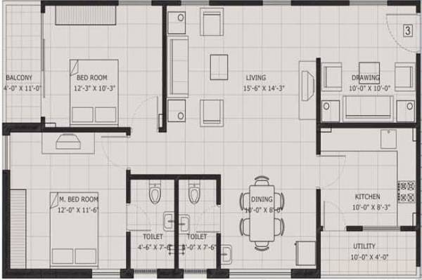 Rami Reddy Madhavi Towers (2BHK+2T (1,367 sq ft) 1367 sq ft)