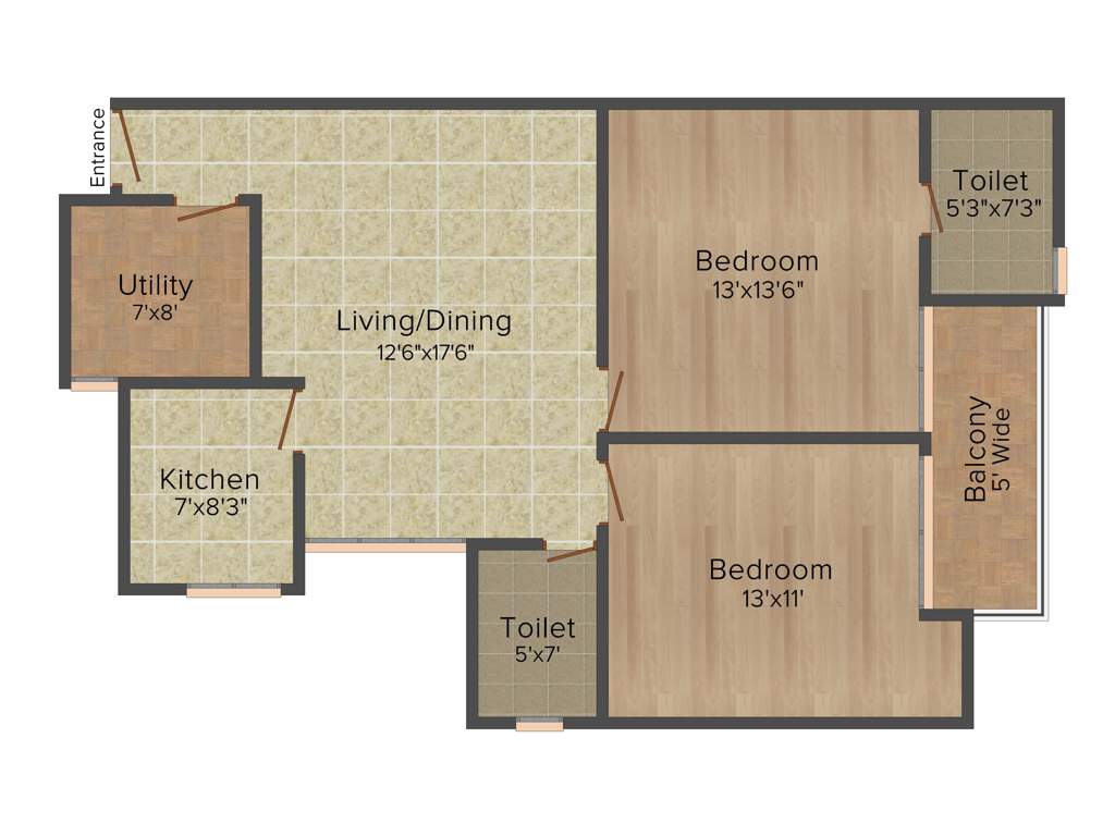 Omaxe New Heights (2BHK+2T (1,100 sq ft) 1100 sq ft)