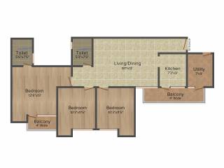 Omaxe New Heights (3BHK+2T (1,350 sq ft) 1350 sq ft)