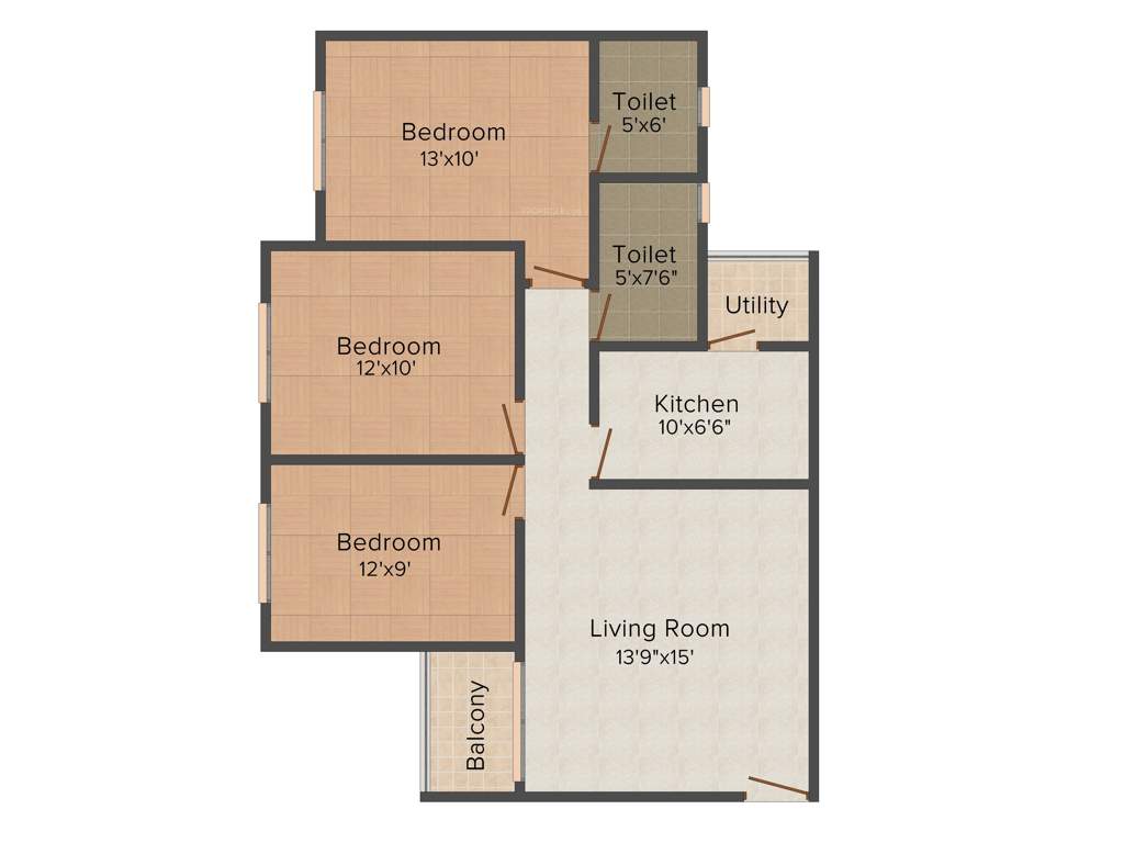 Mounthill The Rain Forest (3BHK+2T (1,177 sq ft) 1177 sq ft)