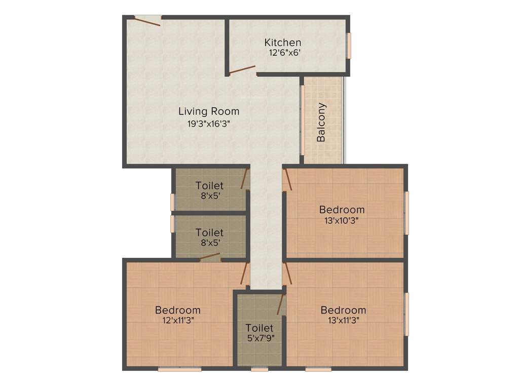 Mounthill The Rain Forest (3BHK+3T (1,444 sq ft) 1444 sq ft)