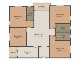 Mounthill The Rain Forest (4BHK+3T (1,854 sq ft) 1854 sq ft)