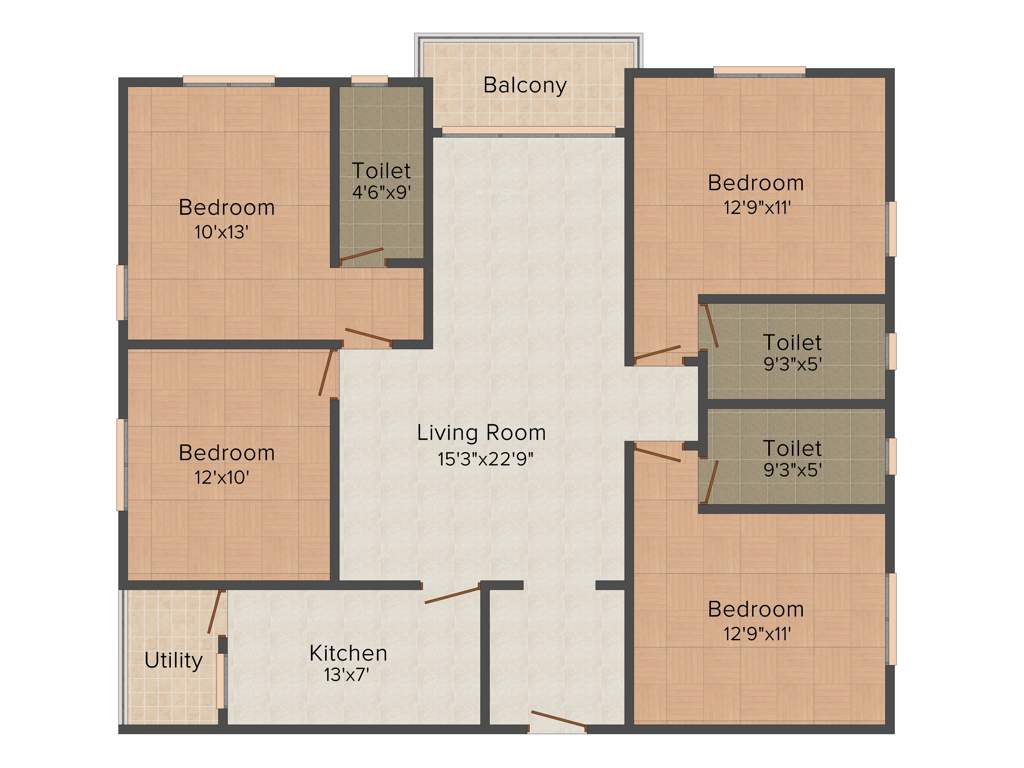 Mounthill The Rain Forest (4BHK+3T (1,854 sq ft) 1854 sq ft)