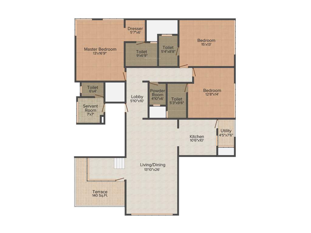 Marvel Sufalam (3BHK+4T (3,305 sq ft) Servant Room 3305 sq ft)