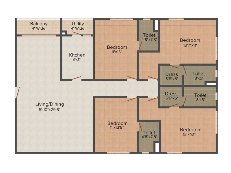 Ruchi Active Acres (4BHK+4T (2,581 sq ft) 2581 sq ft) Ruchi Active Acres (4BHK+4T (2,581 sq ft) 2581 sq ft)