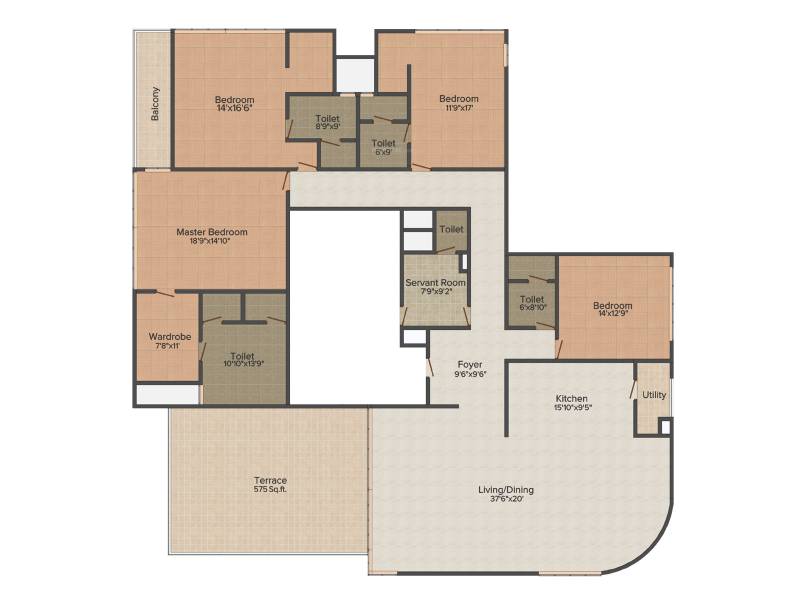 Marvel Escaso (4BHK+4T (4,145 sq ft)   Servant Room 4145 sq ft)
