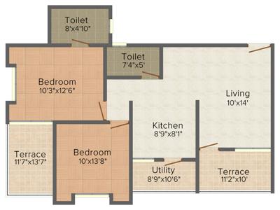 Avishkar Blueberry (2BHK+2T (913 sq ft) 913 sq ft)