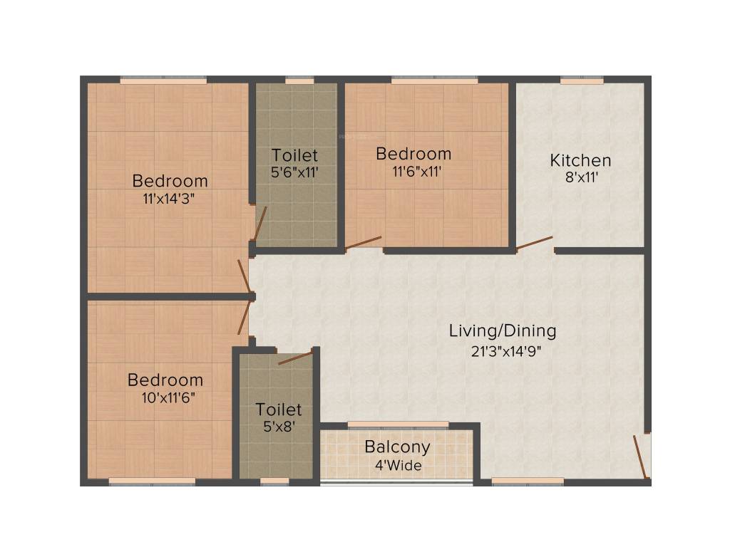 Ruchi Active Greens (3BHK+2T (1,483 sq ft) 1483 sq ft)