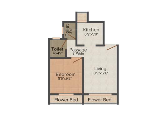 Ganesha Sai Pearl (1BHK+1T (590 sq ft) 590 sq ft)