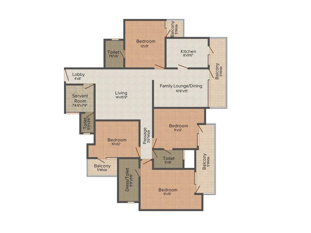 HR Buildcon Elite Homz (4BHK+3T (2,217 sq ft) + Servant Room 2217 sq ft)