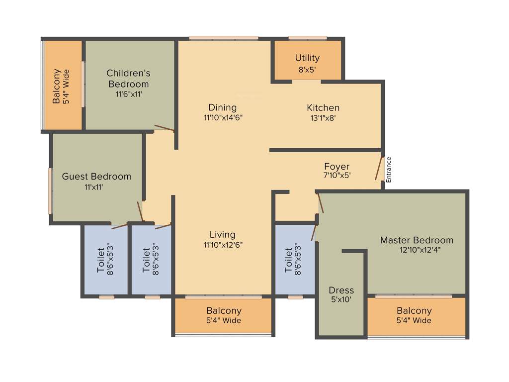 Salarpuria Sattva Aspire (3BHK+3T (2,045 sq ft) 2045 sq ft)