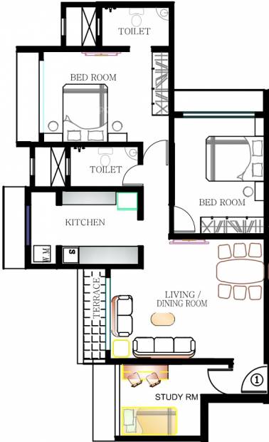 Kabra Group Rageshree (2BHK+2T (1,637 sq ft) 1637 sq ft)