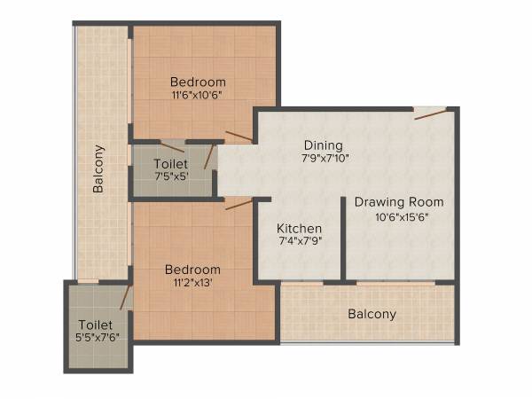 Elixir Windz (2BHK+2T (1,150 sq ft) 1150 sq ft)