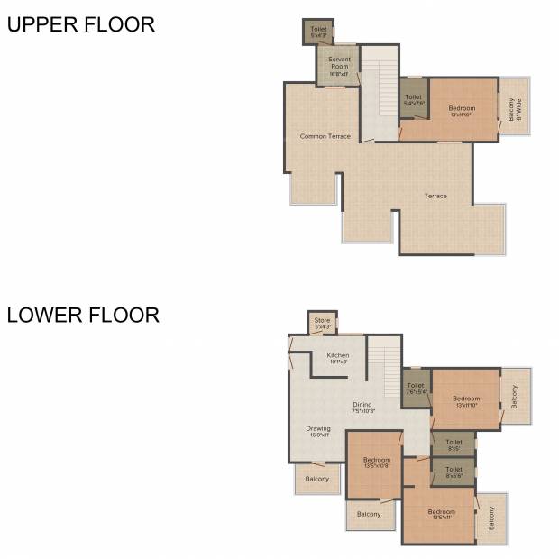 Lotus Elise (4BHK+4T (3,100 sq ft)   Servant Room 3100 sq ft)