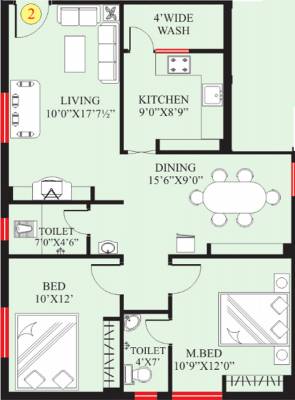 Lahari Park View (2BHK+2T (1,150 sq ft) 1150 sq ft)