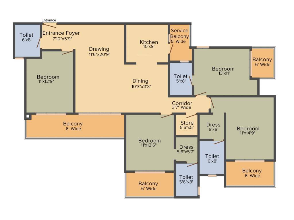 Ramprastha Platinum Premier (4BHK+4T (2,320 sq ft) 2320 sq ft) Ramprastha Platinum Premier (4BHK+4T (2,320 sq ft) 2320 sq ft)