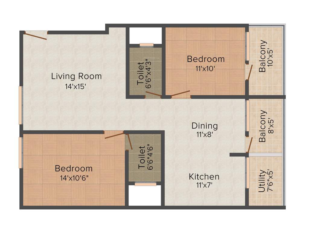 Neeladri Prince (2BHK+2T (1,200 sq ft) 1200 sq ft)