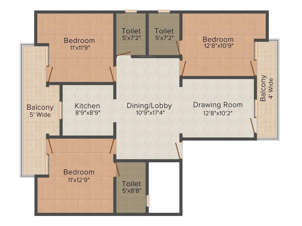 Golden Golden Floors (3BHK+3T (1,500 sq ft) 1500 sq ft)