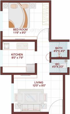 Falco River County (1BHK+1T (485 sq ft) 485 sq ft) Falco River County (1BHK+1T (485 sq ft) 485 sq ft)