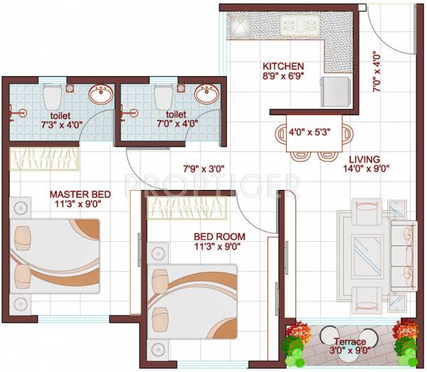 Falco River County (2BHK+2T (805 sq ft) 805 sq ft) Falco River County (2BHK+2T (805 sq ft) 805 sq ft)