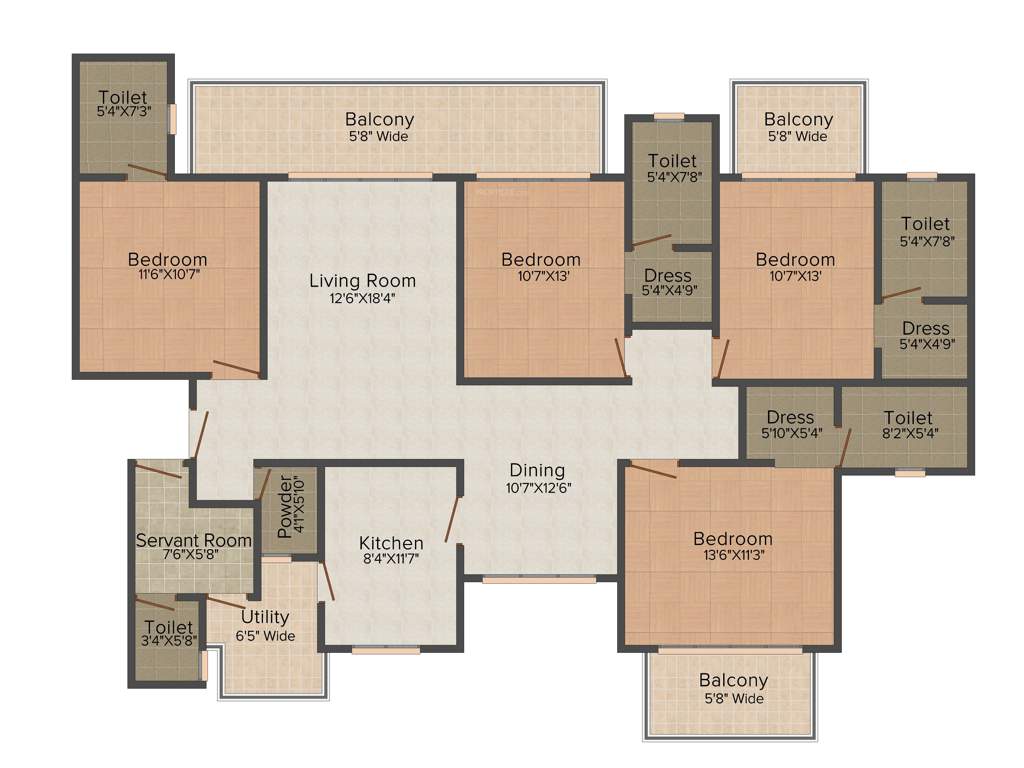 Adel Cosmo Court (4BHK+5T (2,650 sq ft) + Servant Room 2650 sq ft)