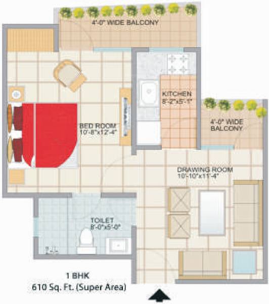 Genesis Flora (1BHK+1T (610 sq ft) 610 sq ft) Genesis Flora (1BHK+1T (610 sq ft) 610 sq ft)
