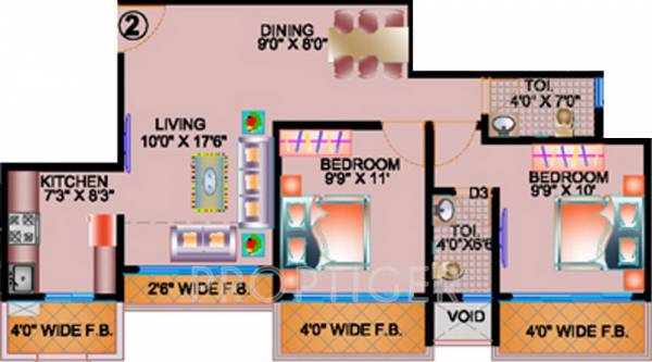 Bholenath Residency (2BHK+2T (1,150 sq ft) 1150 sq ft)