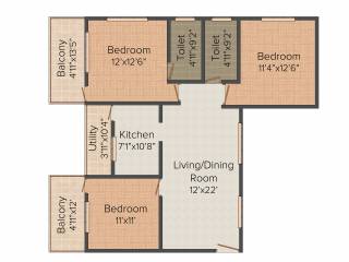 Ahad Silver Pearl (3BHK+3T (1,338 sq ft) 1338 sq ft) Ahad Silver Pearl (3BHK+3T (1,338 sq ft) 1338 sq ft)