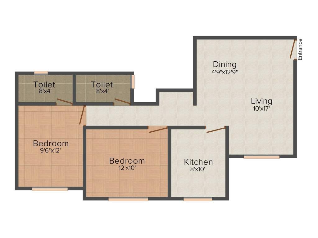 Agarwal Krishna Gardens (2BHK+2T (1,016 sq ft)   Pooja Room 1016 sq ft)