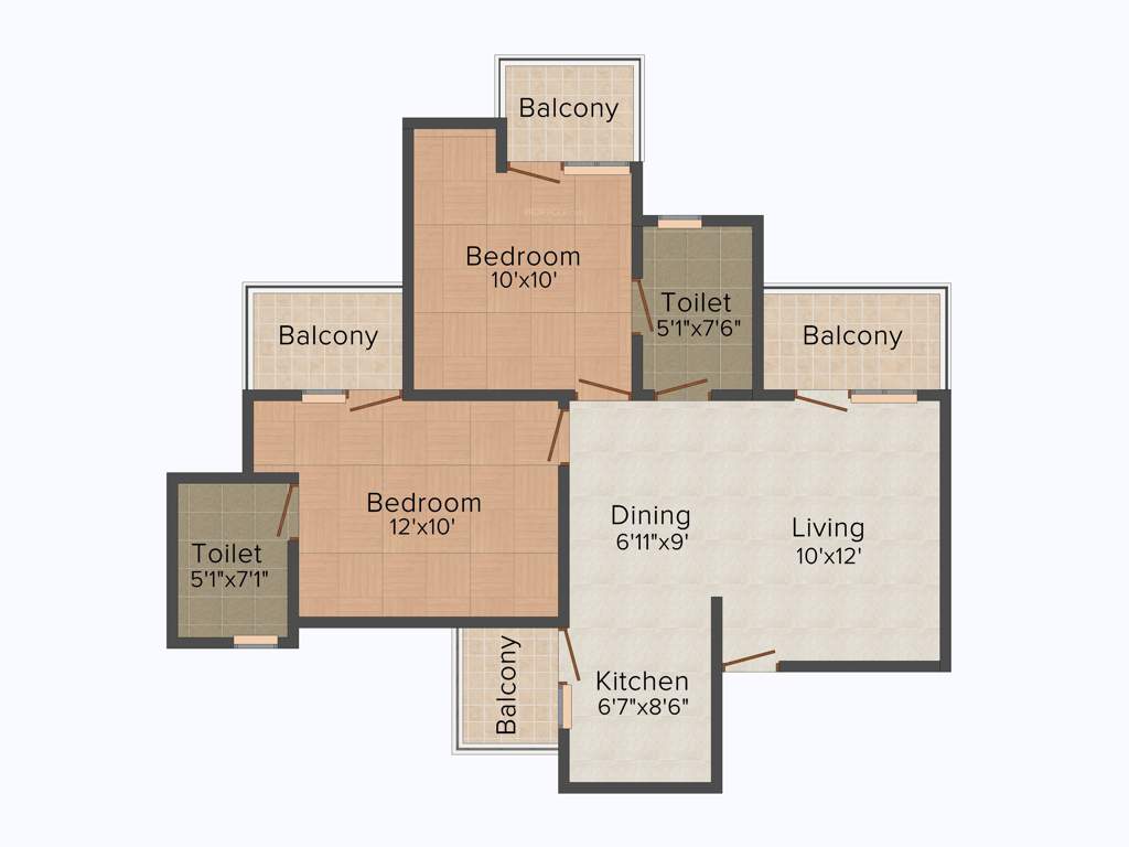 BS Vaibhav Heritage Height (2BHK+2T (955 sq ft) 955 sq ft)