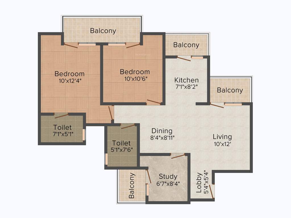 BS Vaibhav Heritage Height (2BHK+2T (1,150 sq ft)   Study Room 1150 sq ft)