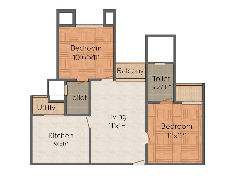 Dugar Lake Dugar (2BHK+2T (1,050 sq ft) 1050 sq ft)
