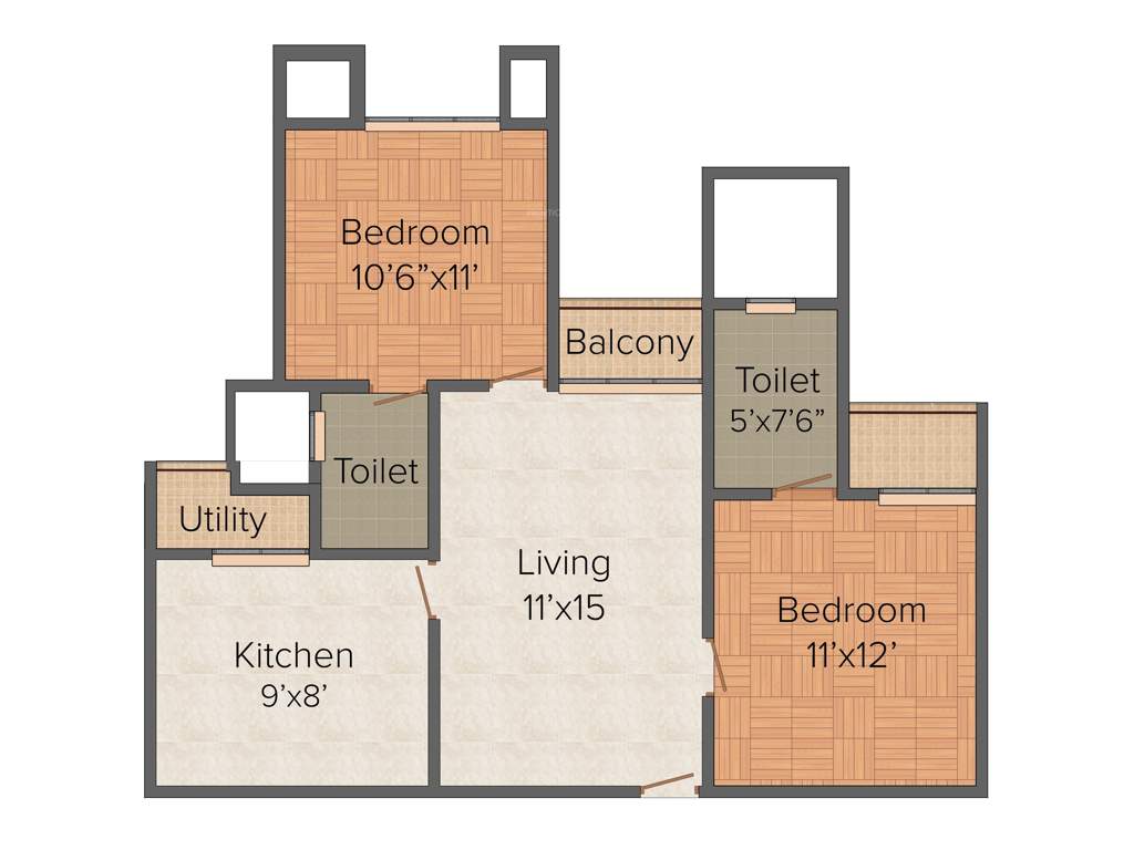 Dugar Lake Dugar (2BHK+2T (1,050 sq ft) 1050 sq ft)