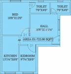 Real Blue Bells (2BHK+2T (722 sq ft) 722 sq ft)