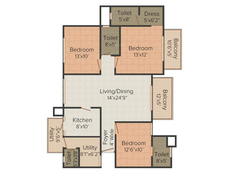 Alpha Gurgaon One 84 (3BHK+3T (1,826 sq ft) 1826 sq ft)