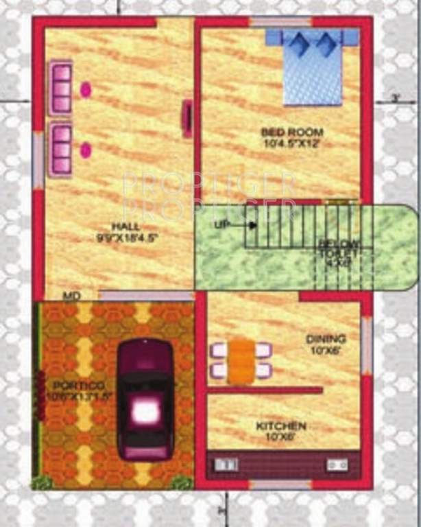 Everest Property Developers Dhana Selvi Garden Lower Ground Floor Plan (3BHK+3T)