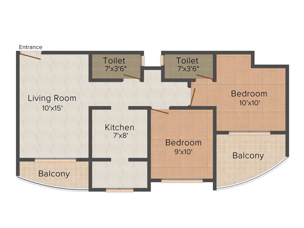 9 Square Vasudev Planet (2BHK+2T (995 sq ft) 995 sq ft)